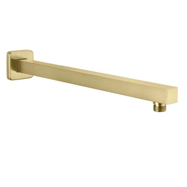 Satico 15.74 in. Brass Square Shower Arm in Brushed Gold