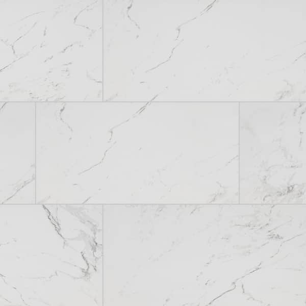 Carrara 12 in. x 24 in. Matte Porcelain Marble Look Floor and Wall Tile (16 sq. ft./Case)