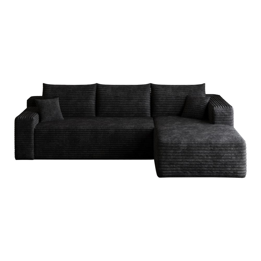 Cloud Sectional 95 in. Armless 4-piece Corduroy U-Shaped Sofa with Chaise Lounge Sectional Sofa in Black price history on PriceWatchPro