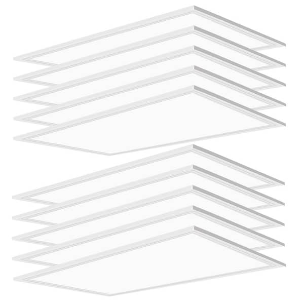 Bieuoram 2 ft. x 4 ft. 7800-Lumens Integrated LED Panel Light, 5000K White Color (10-Pack)