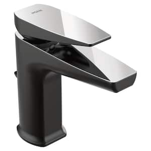 Via 1-Handle 1-Hole Modern Bathroom Faucet in Matte Black and Chrome