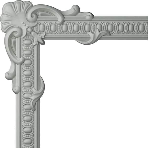 3/4 in. x 19-7/8 in. x 19-7/8 in. Urethane Caputo Egg & Dart Panel Moulding Corner (matches moulding PML03X00CA)
