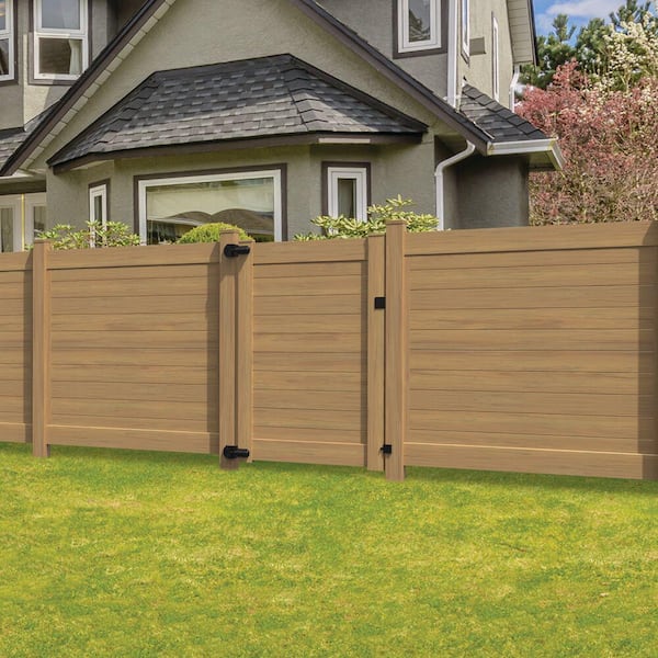 Horizontal 6 ft. H x 6 ft. W Cypress Privacy Vinyl Fence Panel (Unassembled)