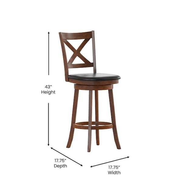 Taylor & Logan Francis Classic Wooden Swivel Bar Stool in Antique Oak