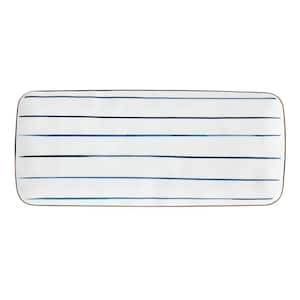 Blue Bay 14 in. W 0.75 in. H 6 in. D Blue Porcelain D'oeuvre Serving Tray