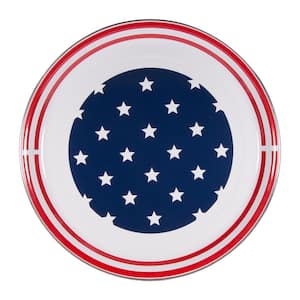15.5 in. Stars and Stripes Enamelware Round Serving Tray