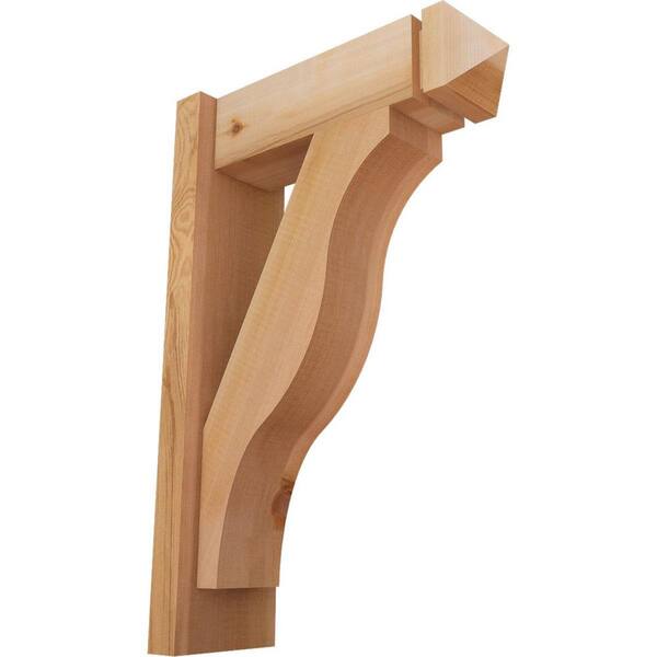 Ekena Millwork 6 in. x 24 in. x 16 in. Western Red Cedar Fuston Arts and Crafts Smooth Outlooker