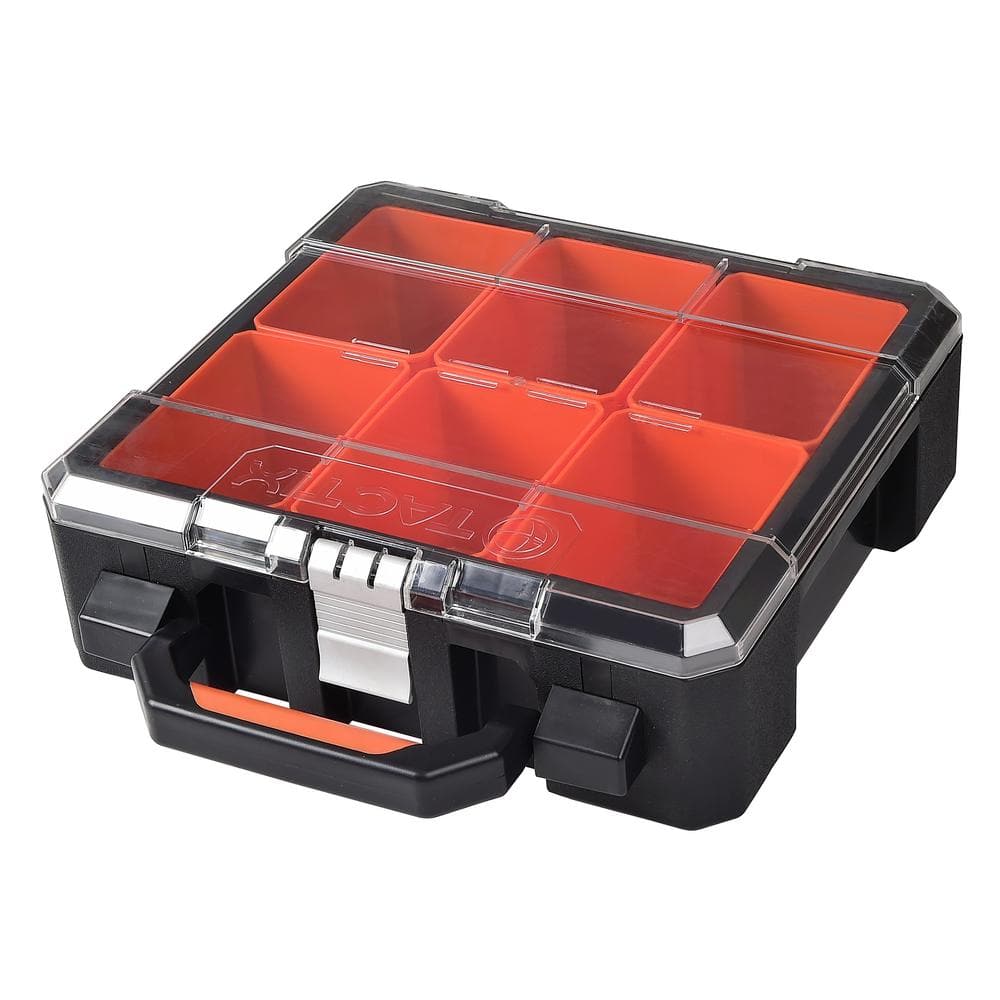 TACTIX 13 in. Plastic Portable Tool Box with 6 Bins 320062 - The Home Depot