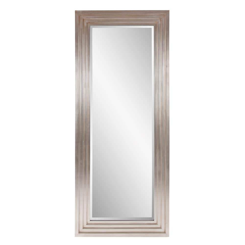 Tall Charcoal Gray Wood Full Length Rectangular Mirror