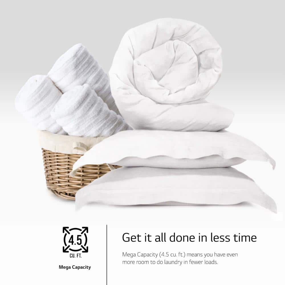 White High Efficiency Smart Front Load Washer with Steam Setting