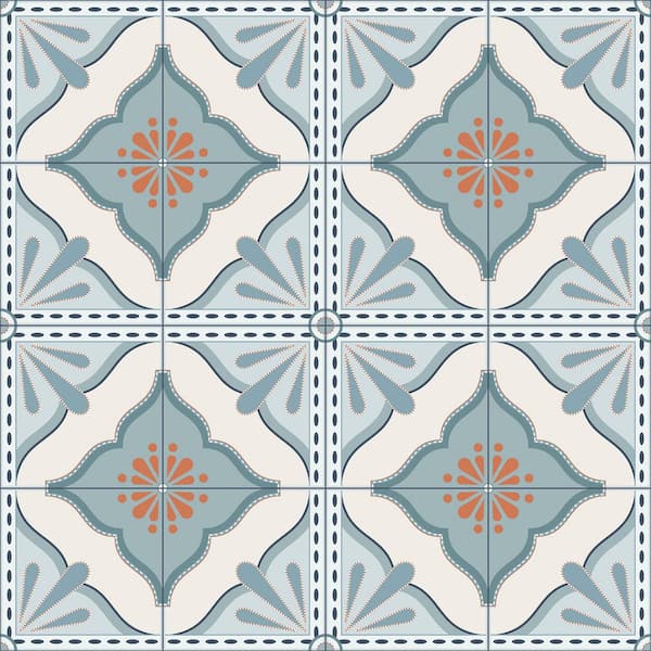 Transform Large Tile Blue Peel & Stick Wallpaper