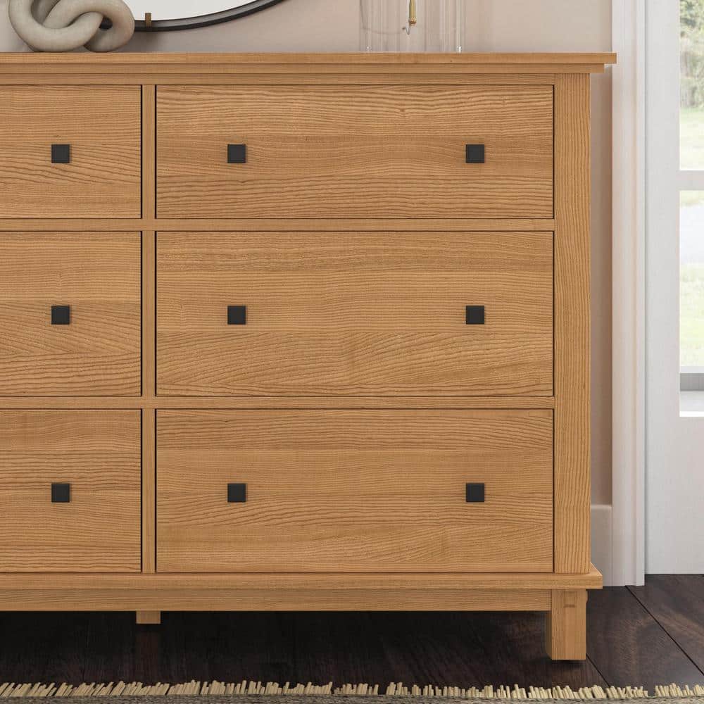 Oak Park Light Brown Wood Queen Bedroom Set with Nightstand and Dresser