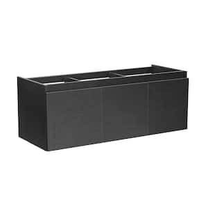 Mezzo 60 in. Modern Wall Hung Bath Vanity Cabinet Only in Black