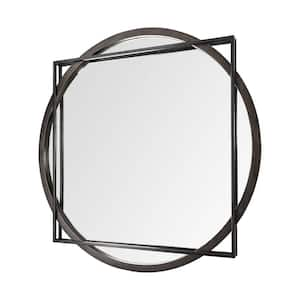 Mariana 46 in. x 2.5 in. Classic Square Framed Black Vanity Mirror