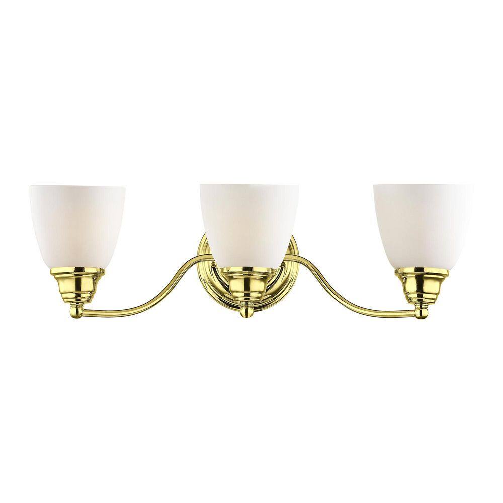 Livex Lighting Somerville 3 Light Polished Brass Bath Vanity Light