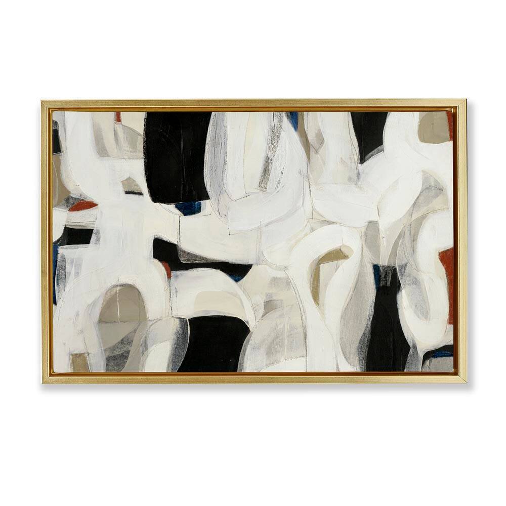 Dynamic Earthy Shapes by Kippi Leonard Gold Floater Frame Abstract Graphic Art Print 21 in. x 31 in. price history on PriceWatchPro