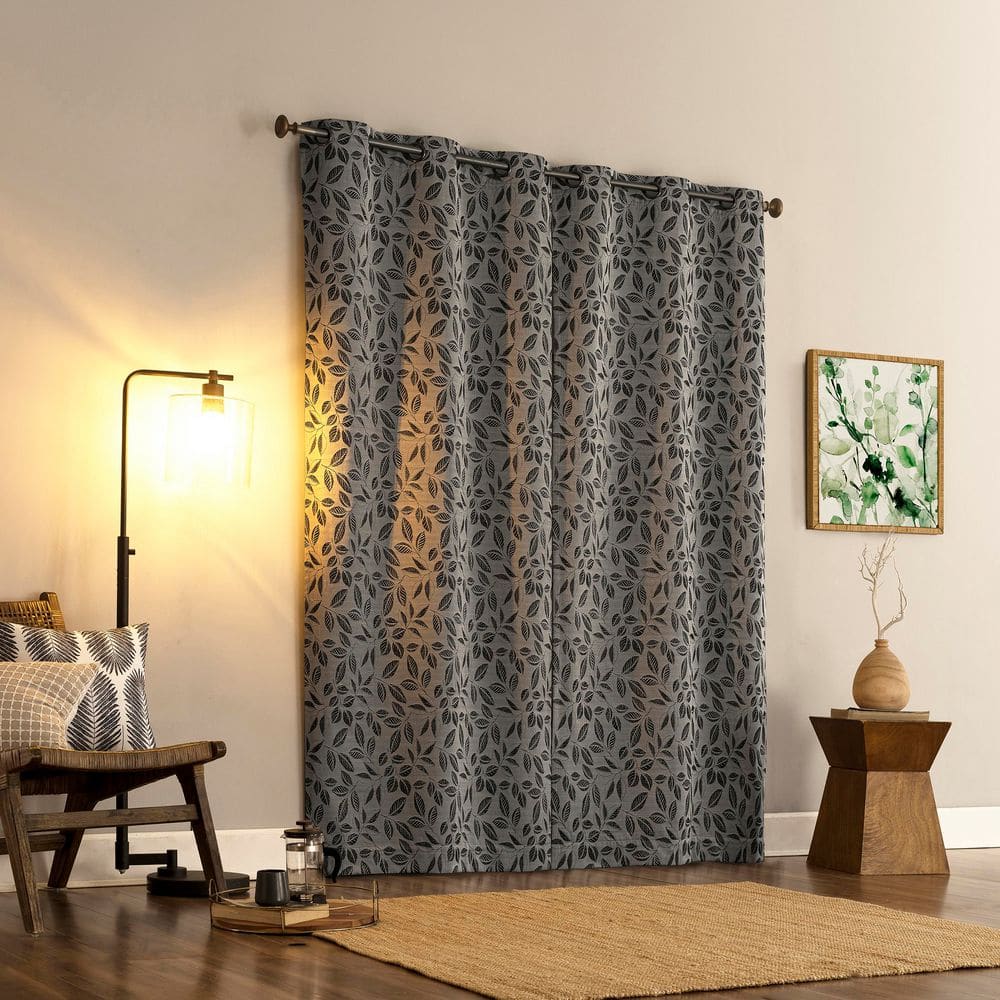 Pearl Gray Polyester Blackout Grommet Curtain Panel, 40" x 84"