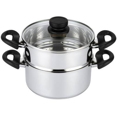 3 Qt. Premium Heavy-Duty Stainless Steel Pot with 2 qt. Steamer Insert and Lid