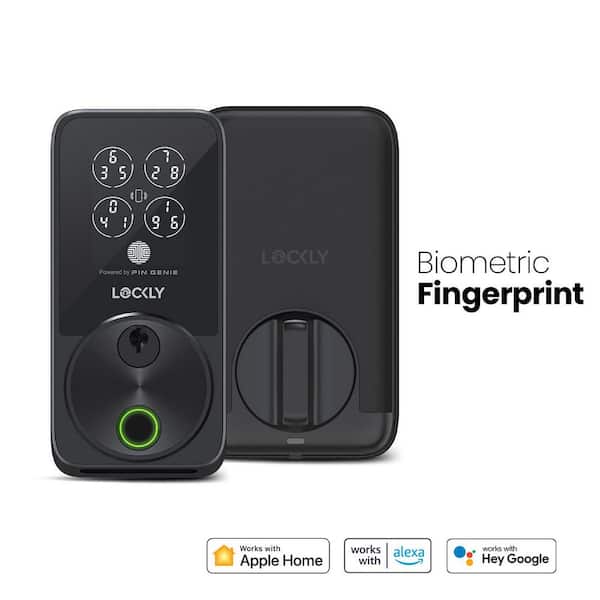 Secure Pro Zeno Series Matte Black Deadbolt WiFi Smart Lock, Apple Home Key, Fingerprint, Keypad, Siri/Alexa/Google