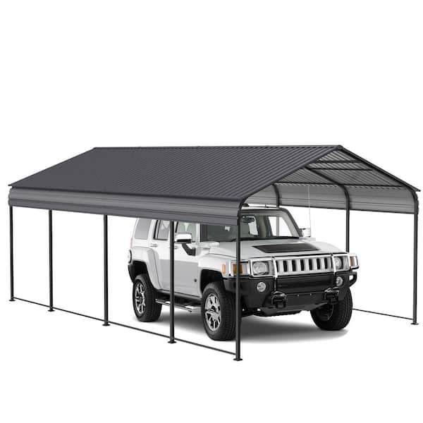 Unbranded 12 ft. x 20 ft. Outdoor Heavy Duty Carport with Galvanized Steel Roof and Frame for Car and Truck