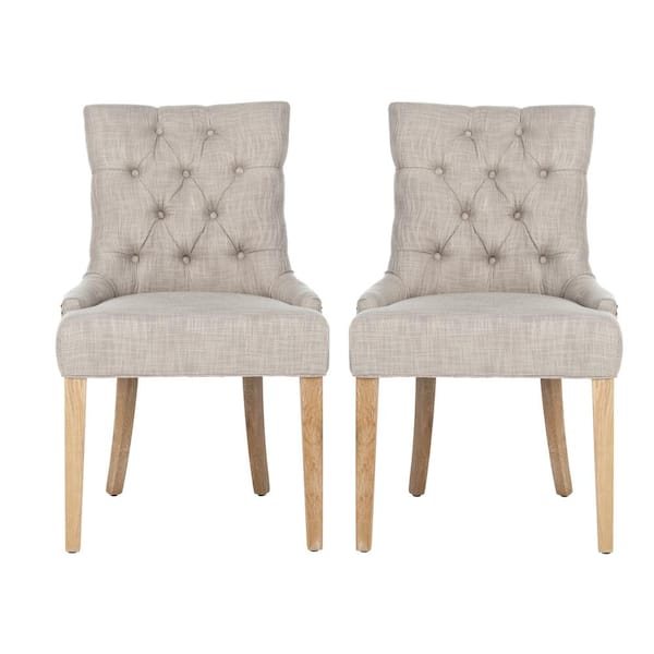 SAFAVIEH Abby Gray/White Wash Polyester Blend Side Chair (Set of 2)