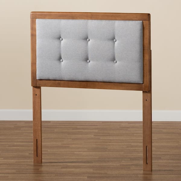 Baxton Studio Sarine Light Gray and Walnut Twin Headboard 181