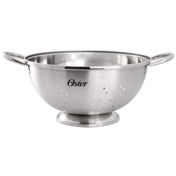 5 Quart Stainless Steel Colander in Brushed Silver