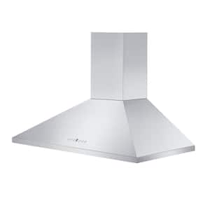 42 in. 400 CFM Convertible Vent Wall Mount Range Hood in Stainless Steel