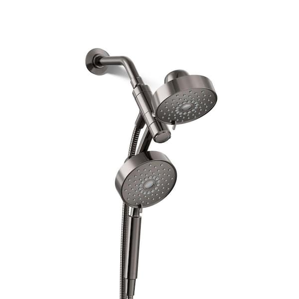 KOHLER Purist 3-Spray Patterns with 1.75 GPM 6 in. Wall Mount Dual Shower Heads in Vibrant Titanium