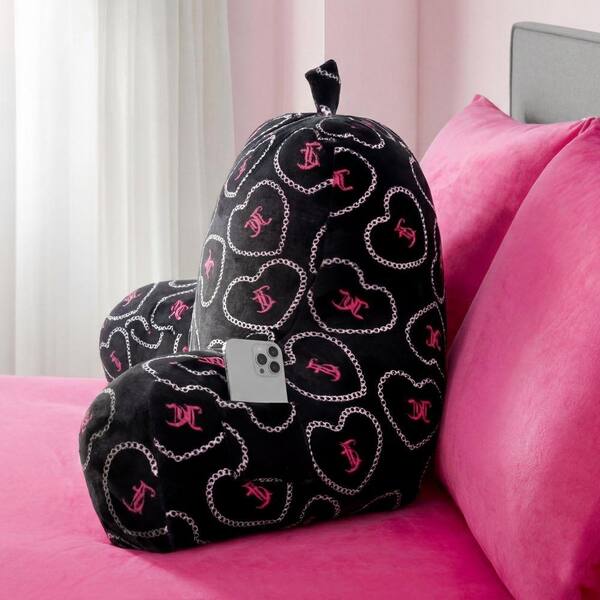 JUICY COUTURE Chainlink Heart Onyx Black Graphic Plush Polyester