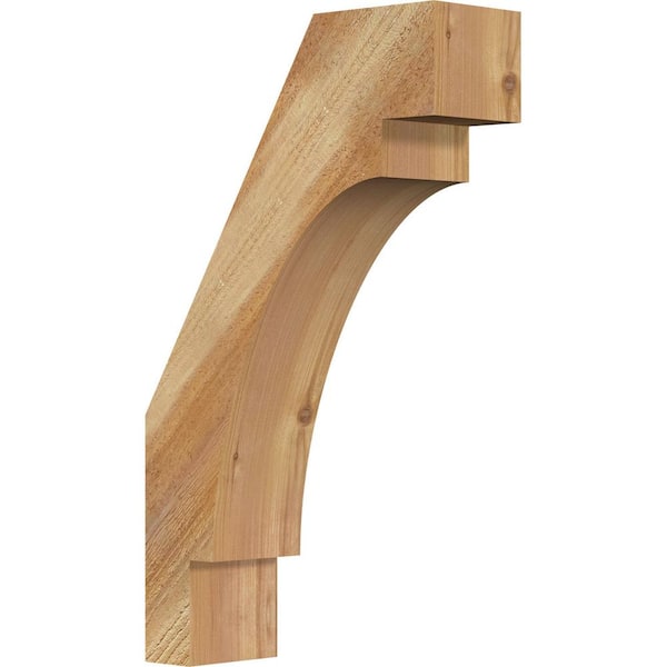 Ekena Millwork 4"W x 12"D x 20"H Merced Rough Sawn Knee Brace, Western Red Cedar