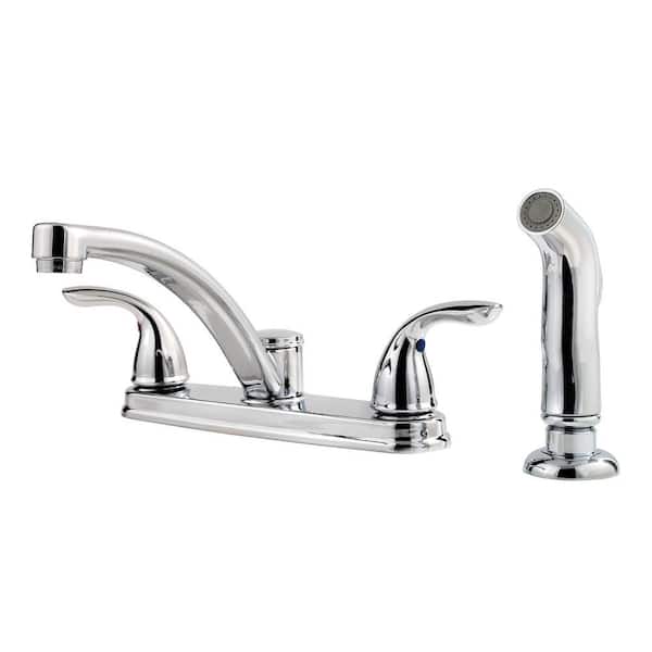 Pfister Delton 2-Handle Standard Kitchen Faucet with Side Sprayer in Polished Chrome