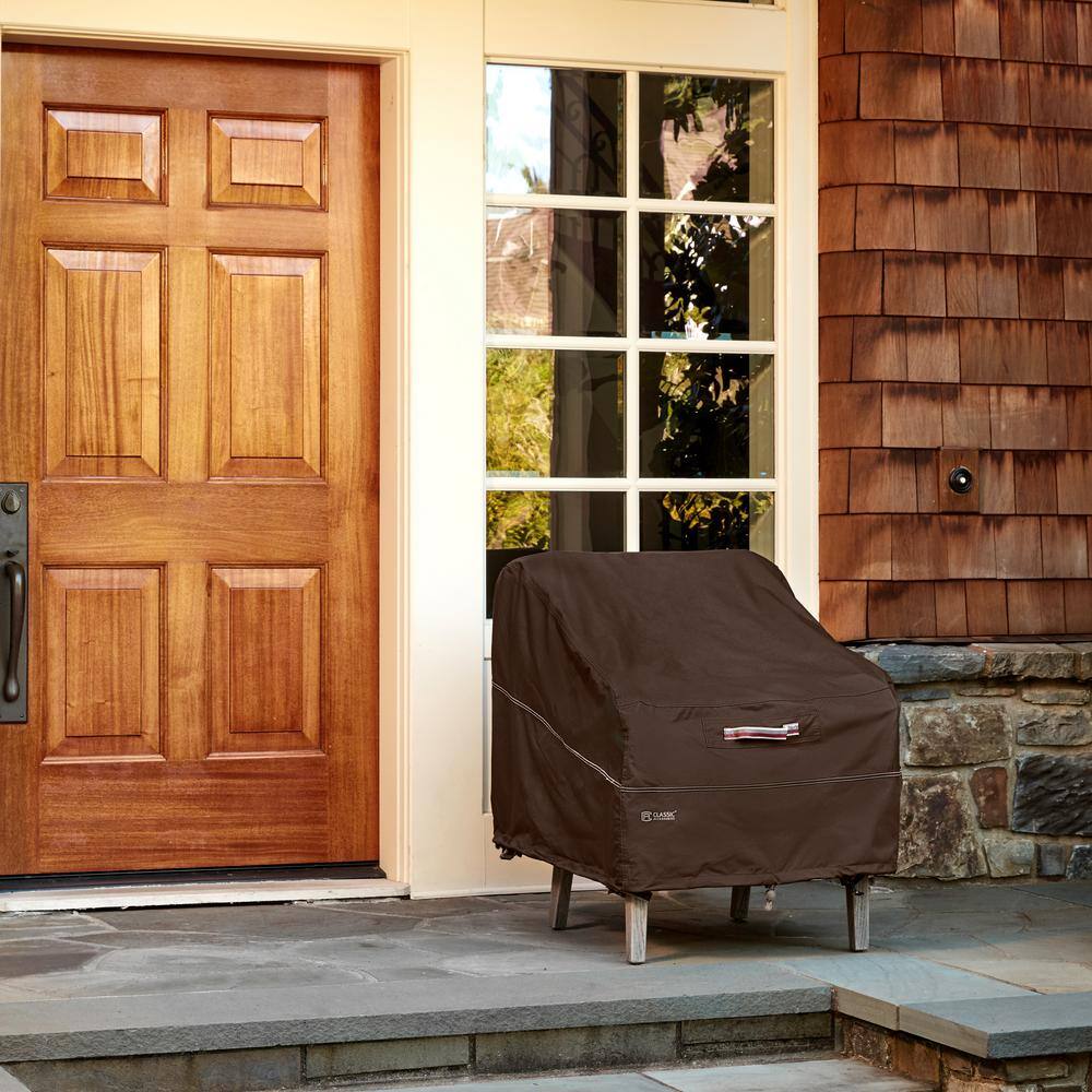 Madrona Waterproof Brown Round Fire Pit Cover with Handles