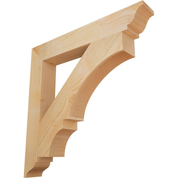 Ekena Millwork 4 in. x 28 in. x 28 in. Douglas Fir Balboa Traditional Rough Sawn Bracket