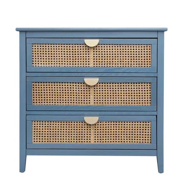 Anky 31.5 in. W x 14.97 in. D x 30.71 in. H Blue MDF Freestanding Bathroom Linen Cabinet in Blue
