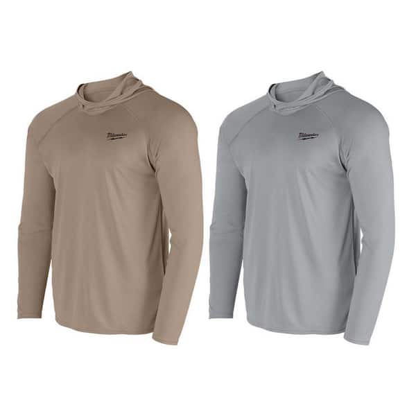 Milwaukee Men's 2X-Large WORKSKIN Hooded Sun Shirt (2-Pack)