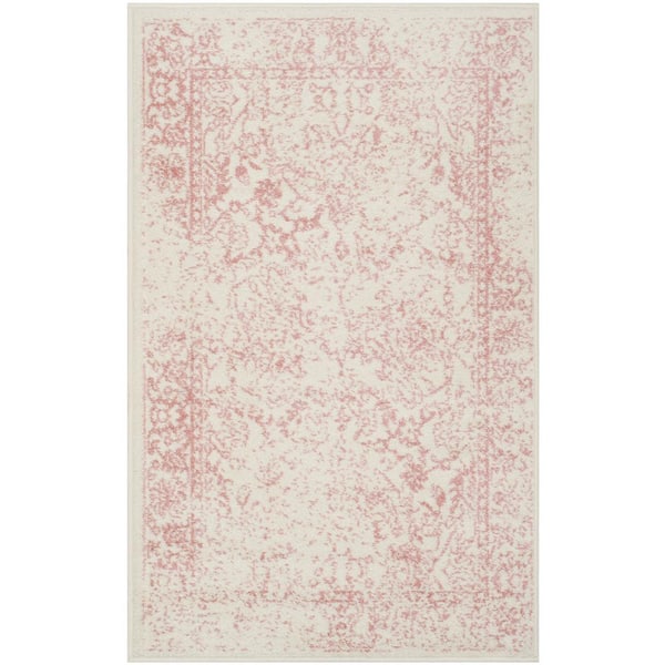 Adirondack Ivory/Rose Doormat 3 ft. x 4 ft. Border Area Rug