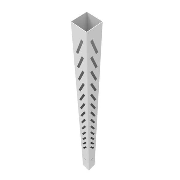 Barrette Outdoor Living Louvered 6 in. x 6 in. x 102 in. White Outside Corner Vinyl Fence Post