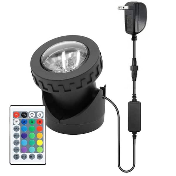 Submersible Pond 1-Light IP68 Waterproof Dimmable Integrated LED Outdoor Landscape Light, Timer Chandelier Black