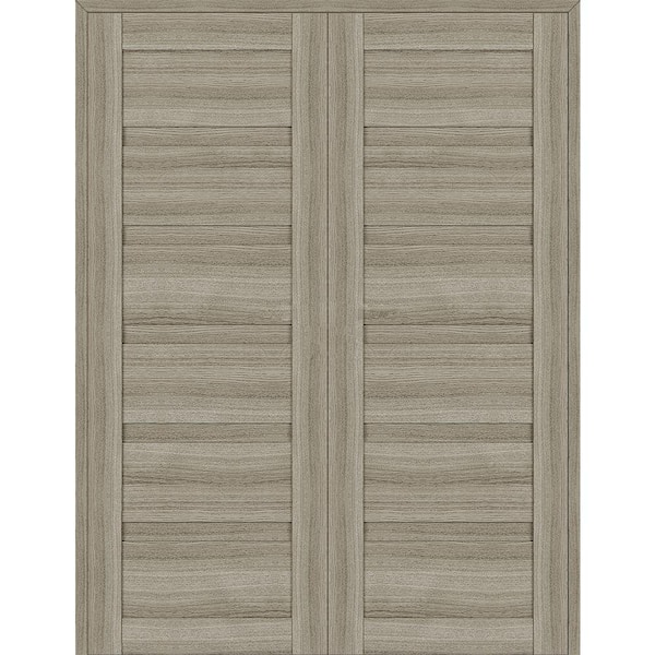 Belldinni Louver 48 in. x 79.375 in. Both Active Shambor Wood Composite Double Prehung Interior Door