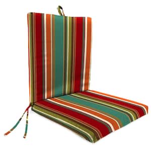 21 in. W x 20 in. D x 3.5 in. Thick Outdoor High Back Chair Cushion in Westport Teal Multi-Color Stripe