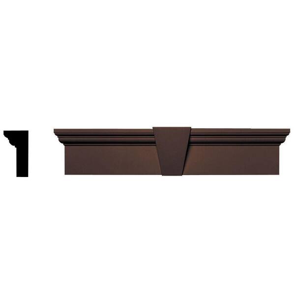 Builders Edge 2-5/8 in. x 6 in. x 33-5/8 in. Composite Flat Panel Window Header with Keystone in 009 Federal Brown