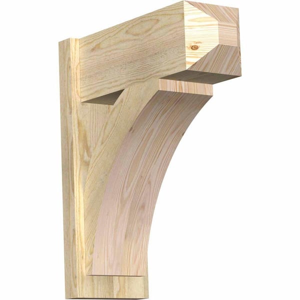 Ekena Millwork 8 in. x 24 in. x 20 in. Douglas Fir Thorton Craftsman Rough Sawn Outlooker