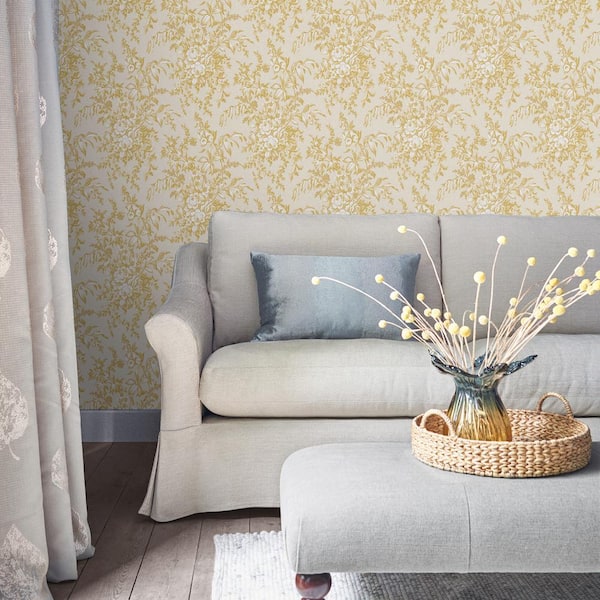 Laura Ashley Picardie Pale Gold Removable Wallpaper Sample
