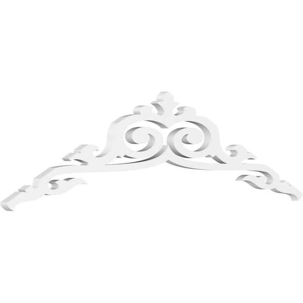 Ekena Millwork 1 in. x 48 in. x 12 in. (6/12) Pitch Baile Gable Pediment Architectural Grade PVC Moulding