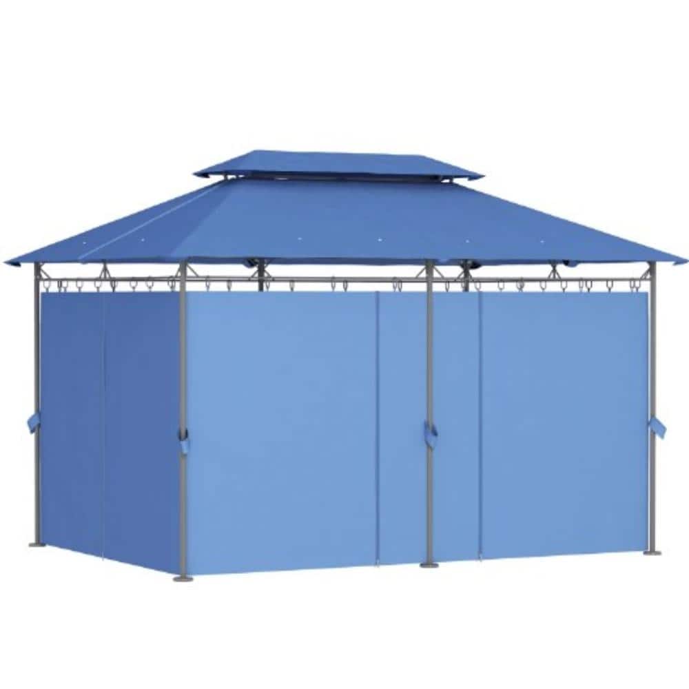 13 ft. x 10 ft. Blue Outdoor Patio Gazebo with Removable Curtains & Two-Tier Roof price history on PriceWatchPro