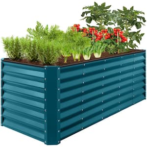 8 ft. x 2 ft. x 2 ft. Peacock Blue Rectangular Steel Raised Garden Bed Planter Box for Vegetables, Flowers, Herbs