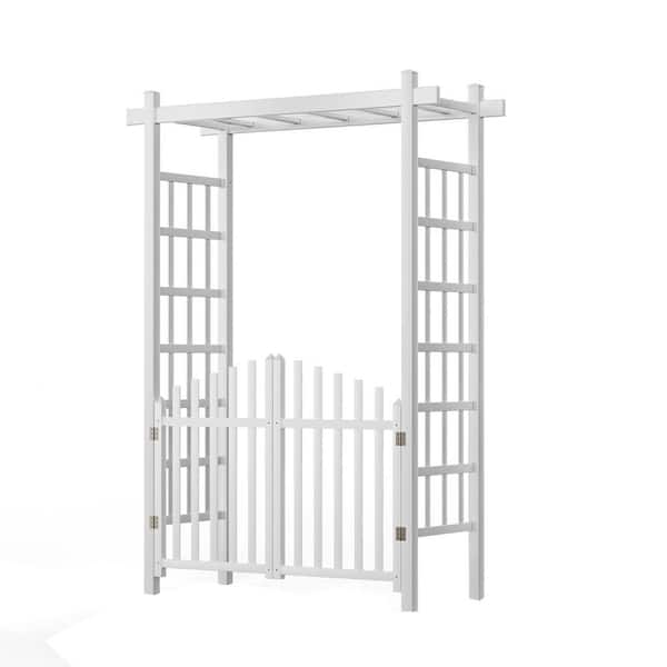 Karl home 61 in. x 85 in. Garden PVC Arbor with Gates