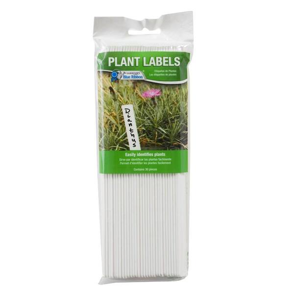 Gardener's Blue Ribbon 8 in. Bright White Plastic Plant Labels (30-Pack)