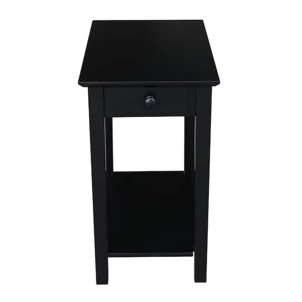 International Concepts Narrow 25 in. H Black Solid Wood End Table